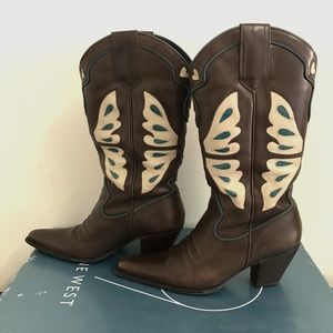 Nine West Cowboy Brown Boots